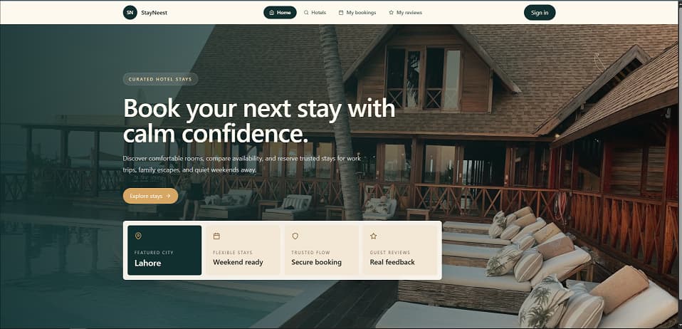 Placeholder preview of the Hotel Booking System interface