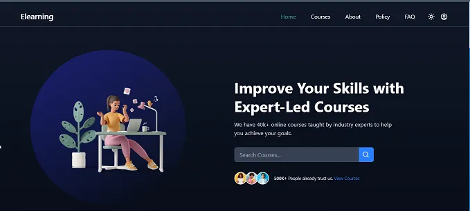 Placeholder preview of the Learning Management System interface